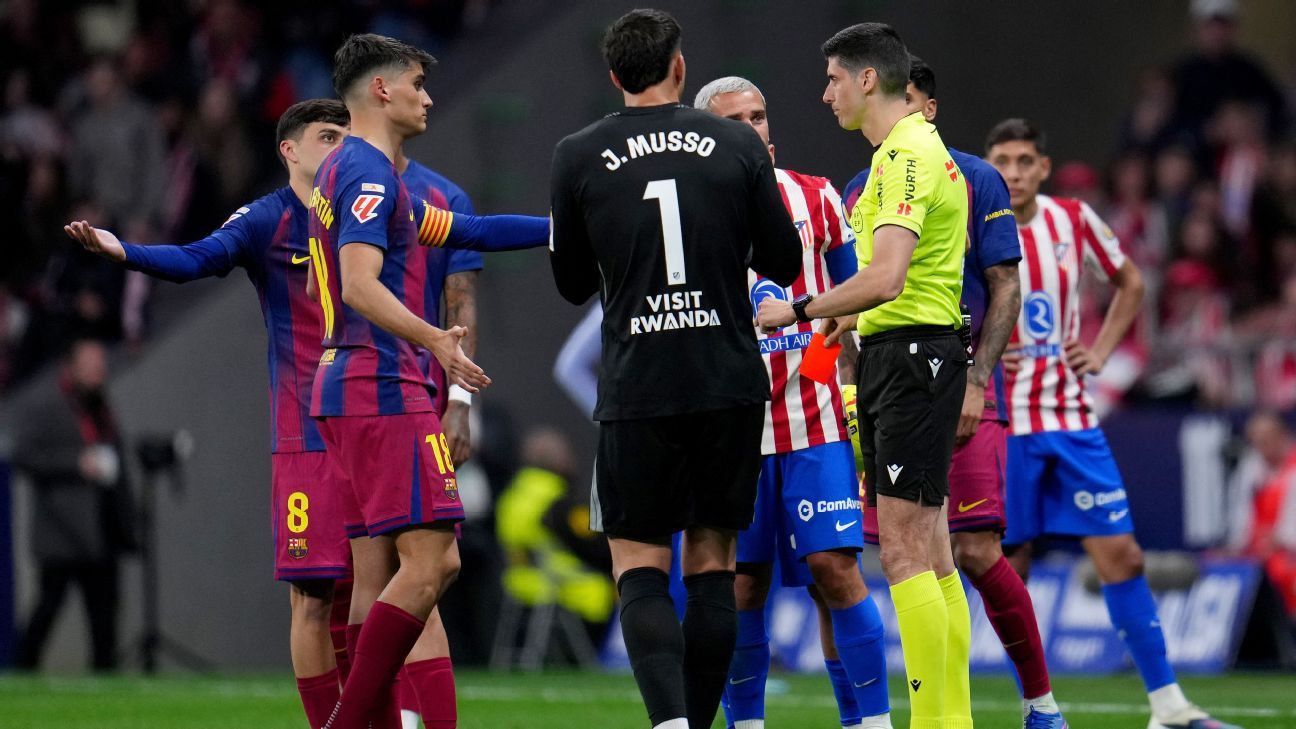 Atletico Madrid rue VAR 'mistake' to overturn Barcelona red card