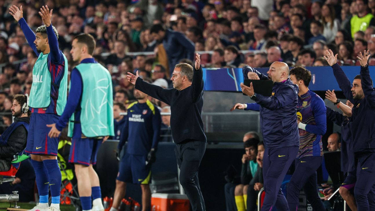 Flick furious over bizarre 'clear red' in Barça loss