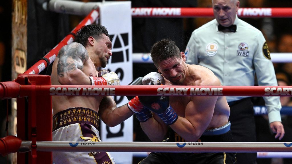 Usyk avoids monumental upset with late stoppage against Verhoeven in WBC title fight
