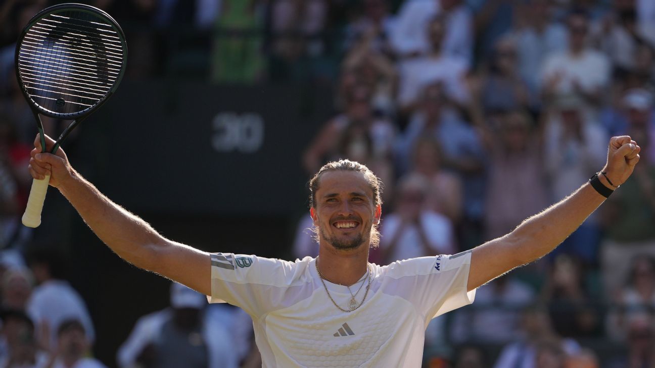 Fritz out as Zverev rolls on to 1st Wimbledon semi...