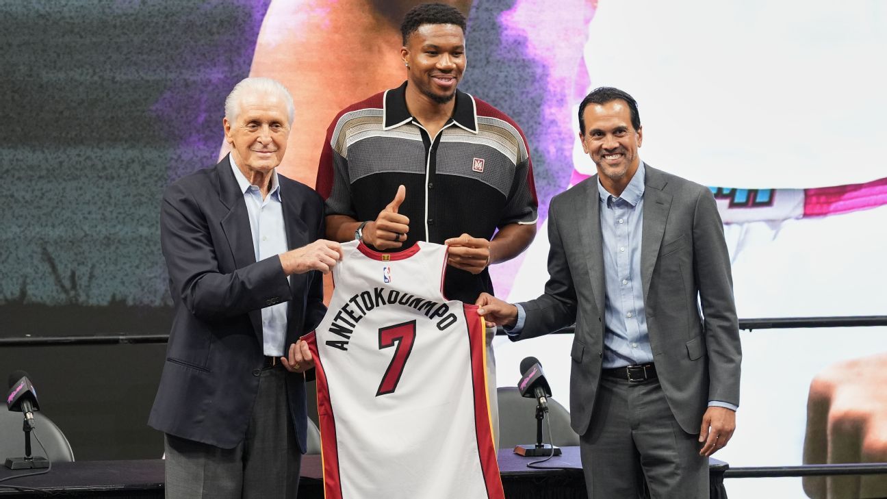 Heat's Riley makes LeBron pitch; Giannis 'excited'...