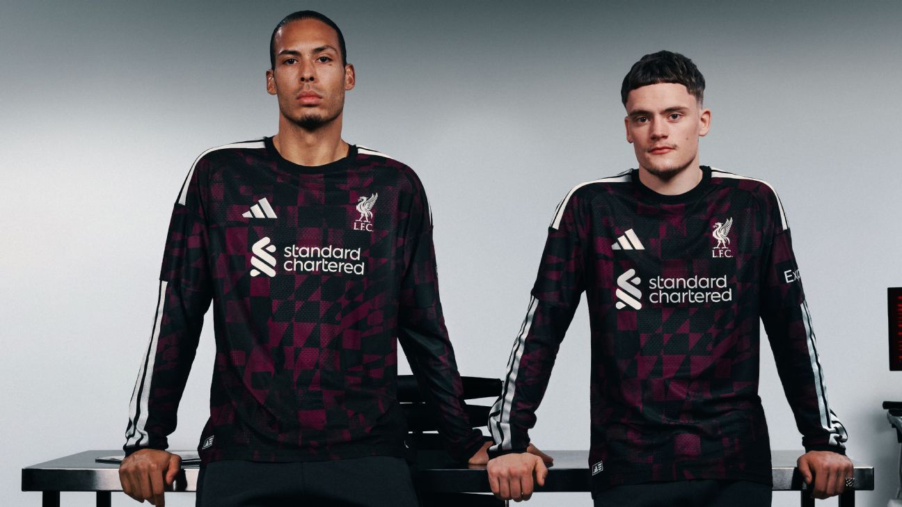 Ready for the road: Liverpool's new third kit designed to shine on European nights