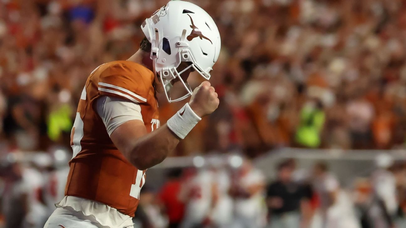 Texas rises to No. 1 as Ohio State and Oregon fall; U-M back in Top 25