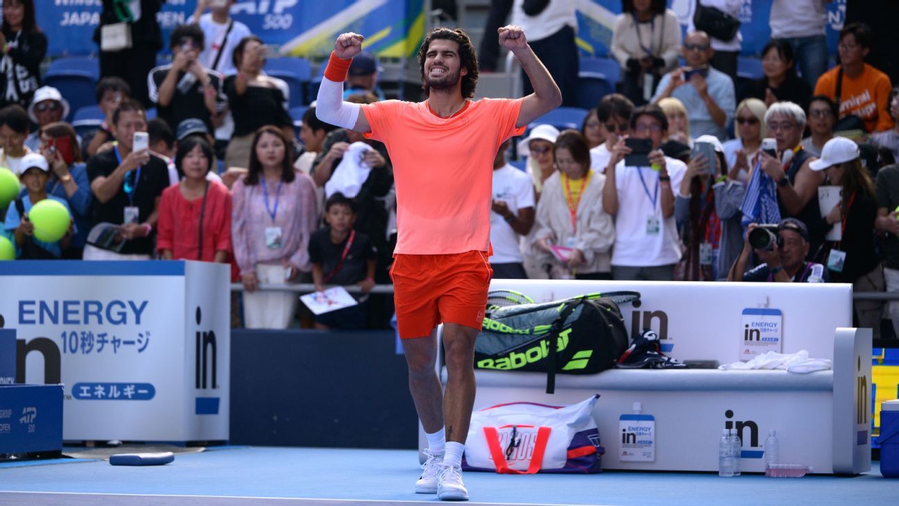 Alcaraz beats Arnaldi to reach 3rd round at Japan Open