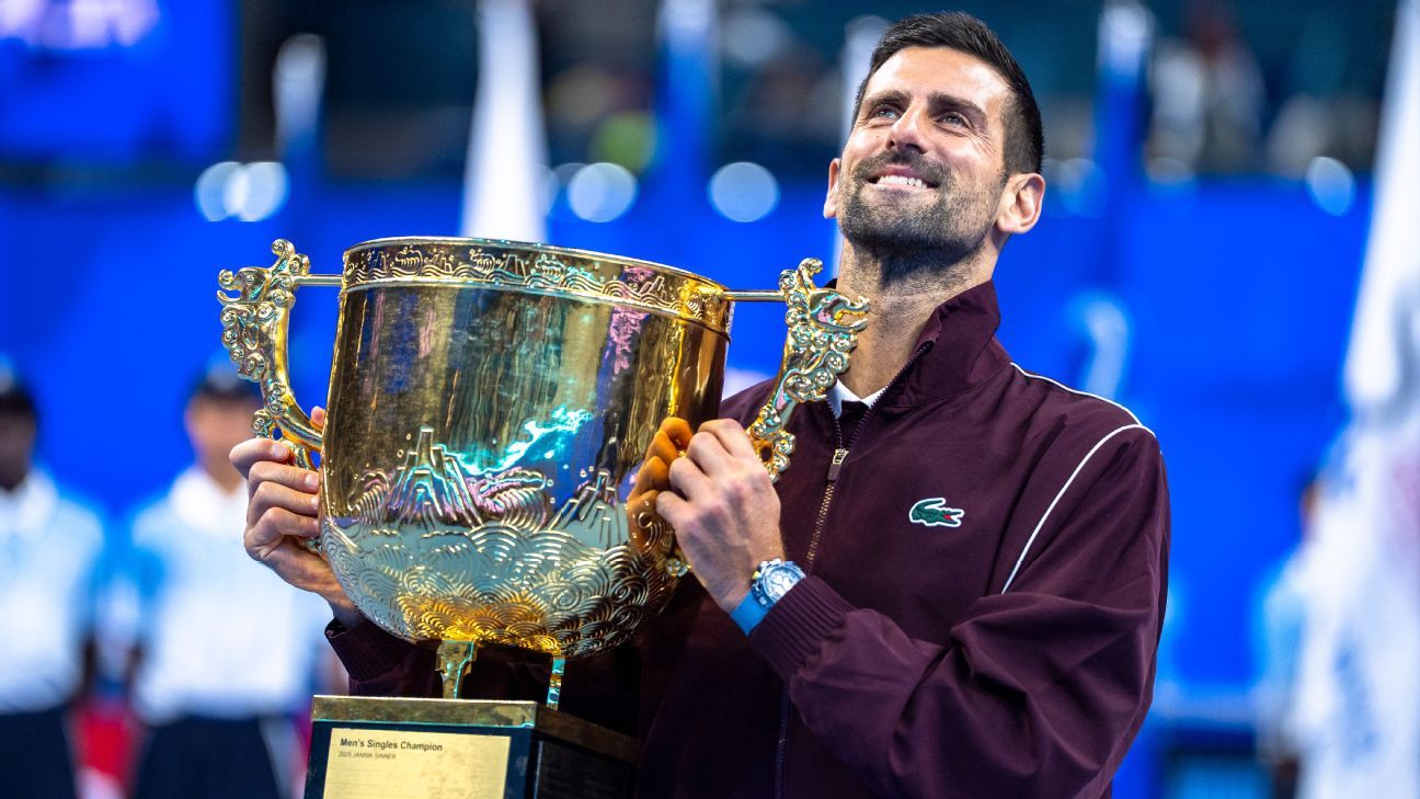 Djokovic conquista 7º título no China Open após desistência de De Minaur lesionado