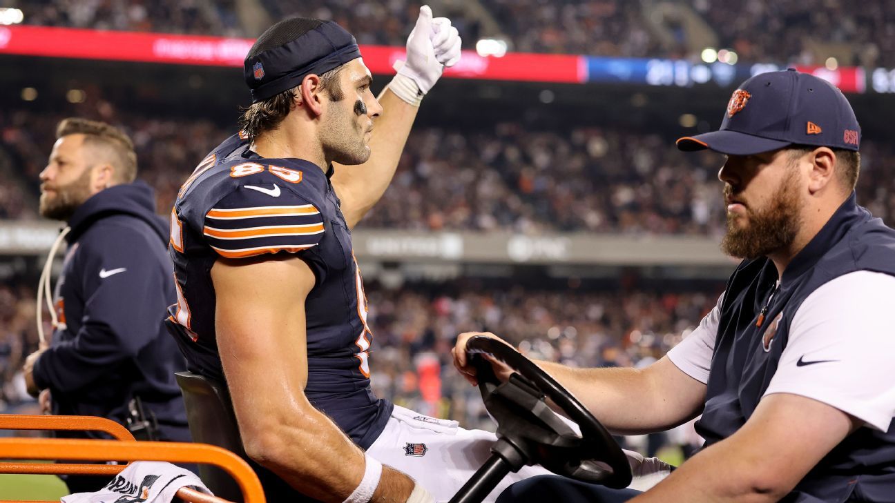 Kmet injures knee, carted off late in Bears' win