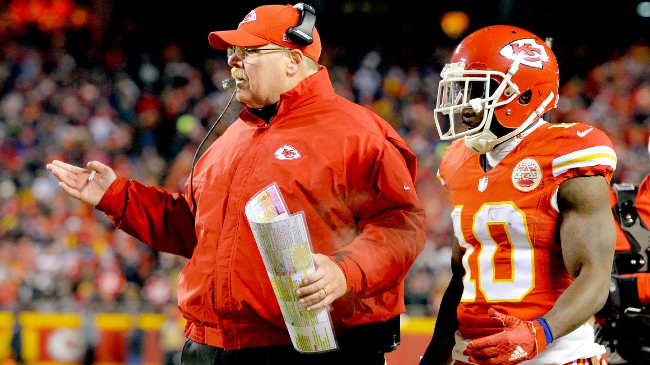 Kansas City Chiefs coach Andy Reid says Tyreek Hill deal due to salary-cap issues and ‘there’s no rift’ between them