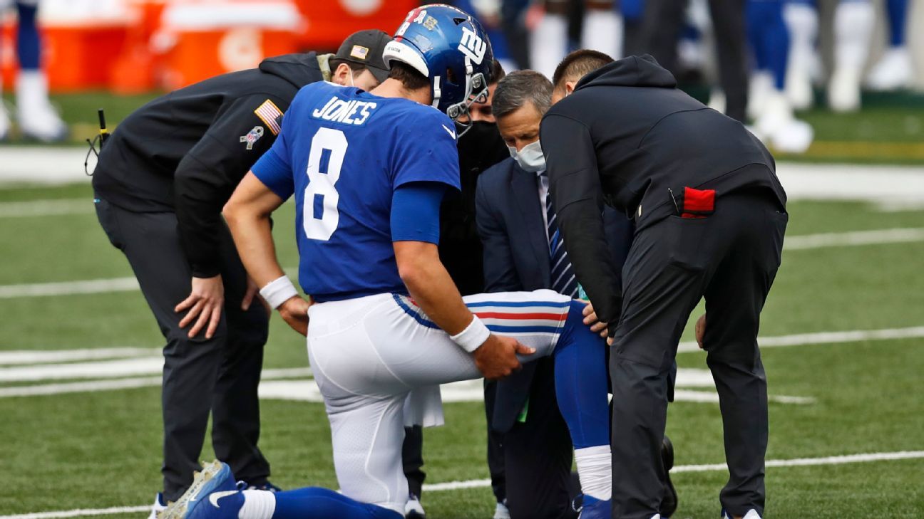 MRI on New York Giants QB Daniel Jones shows strained hamstring, source says