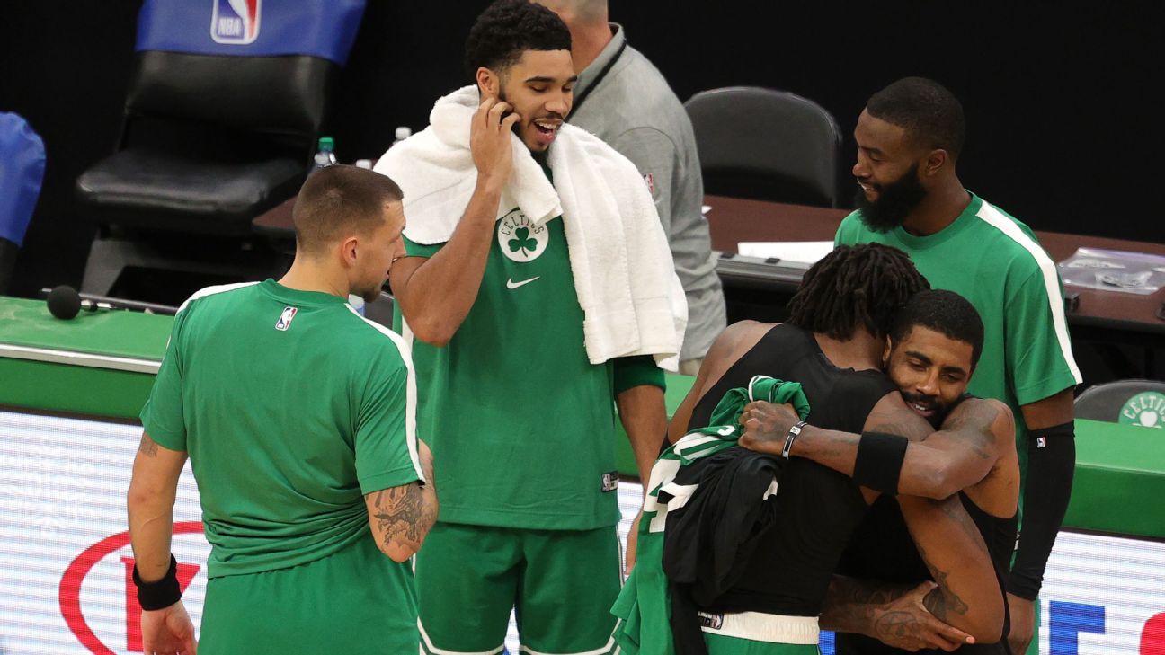 Kyrie Irving clears court with sage shooting, then helps Nets defeat Boston Celtics in return
