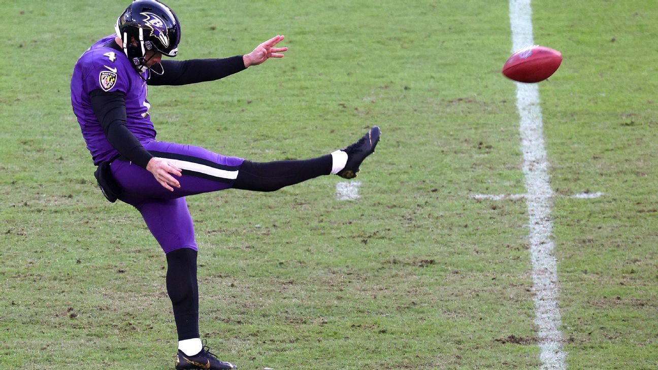 Baltimore Ravens’ punter Sam Koch’s series of 15 consecutive years would end at 239