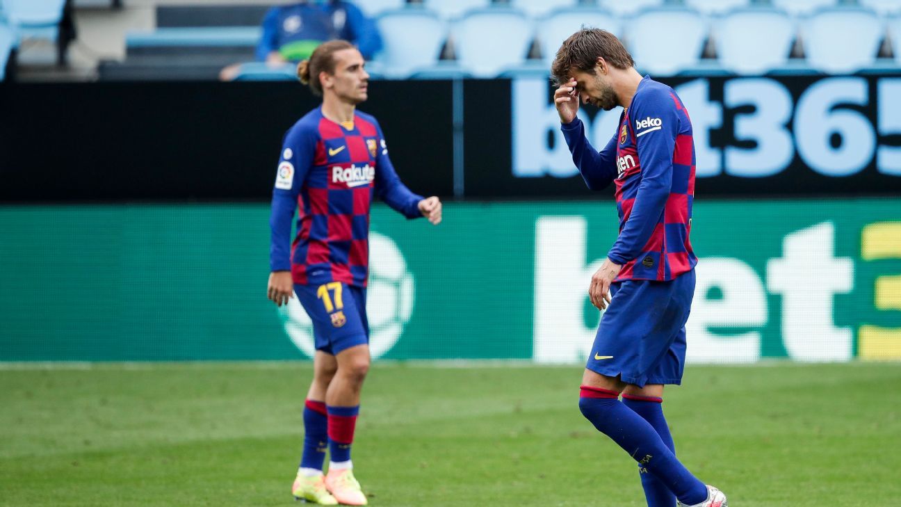 Barcelona’s Griezmann, Pique involved in swearing fight during PSG rout