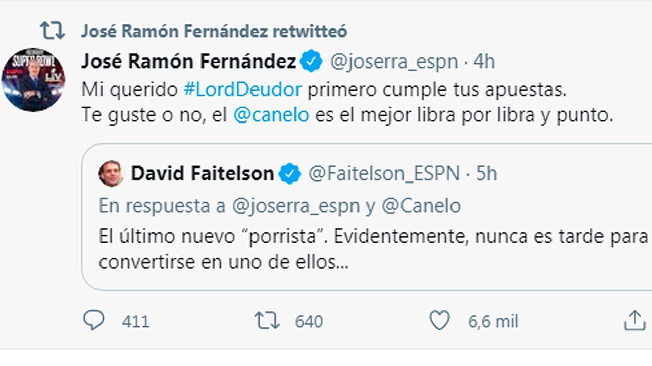 José Ramón Fernández’s record to David Faitelson that he had a stroke