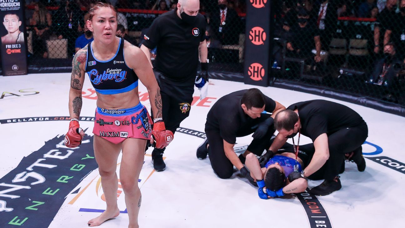 Cris Cyborg knocks out Sinead Kavanagh in Round 1 of Bellator main event