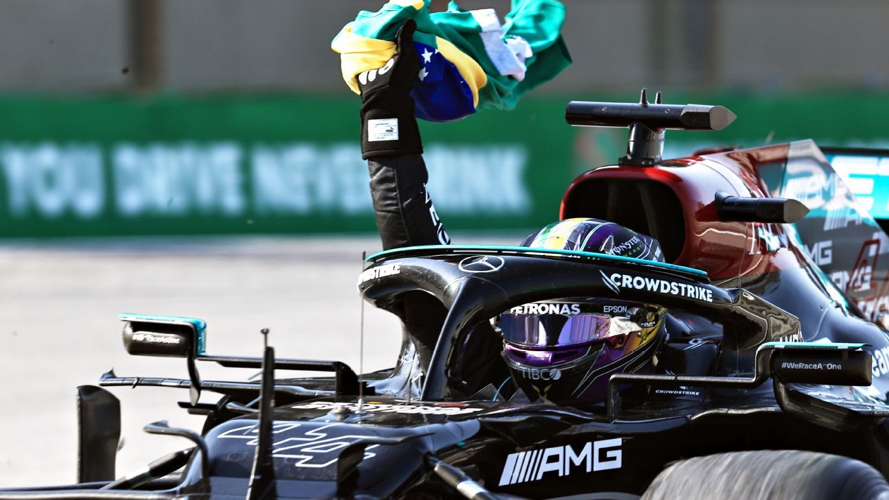 Lewis Hamilton didenda karena melepas sabuk pengaman saat putaran melambat di Brasil
