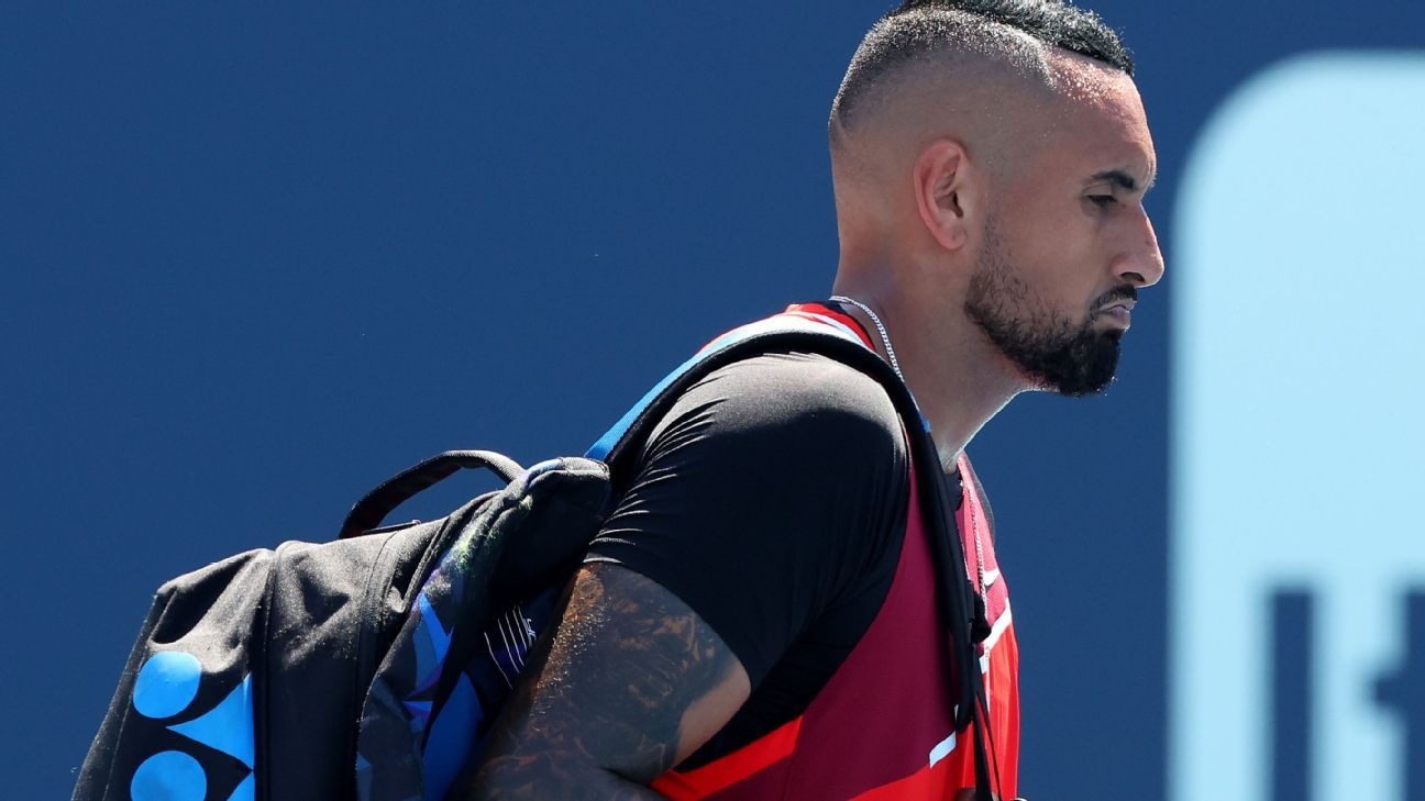 Nick Kyrgios loses cool, matinee match, falling out of Miami Open
