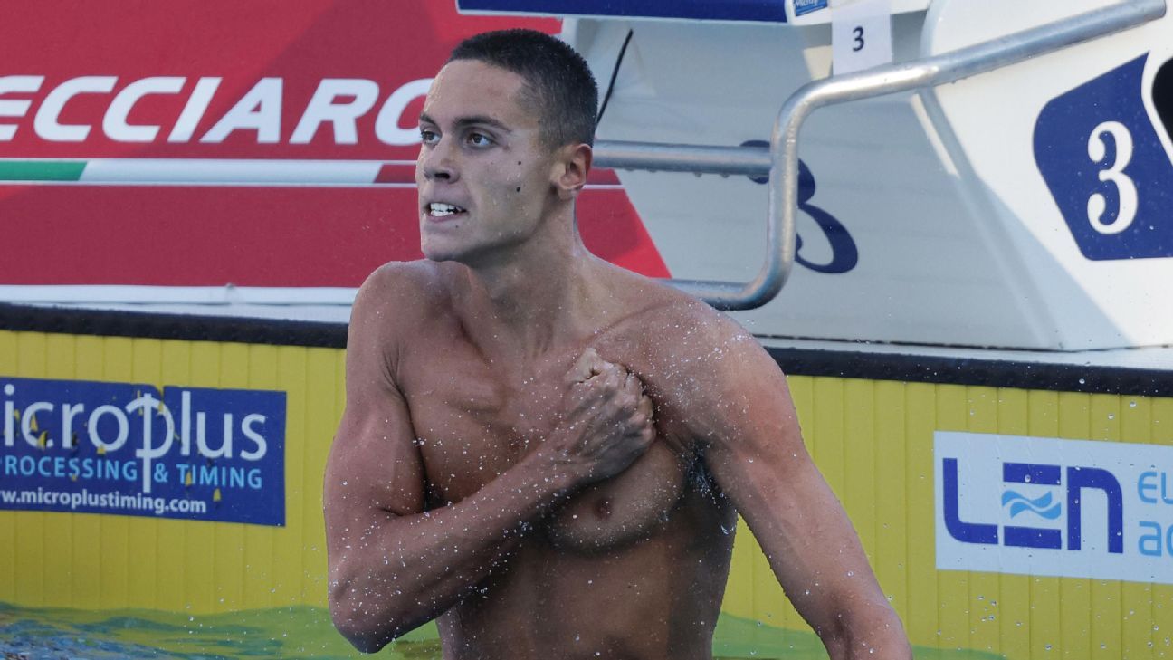Romanian swimmer David Popovici, 17, breaks world record in 100 freestyle