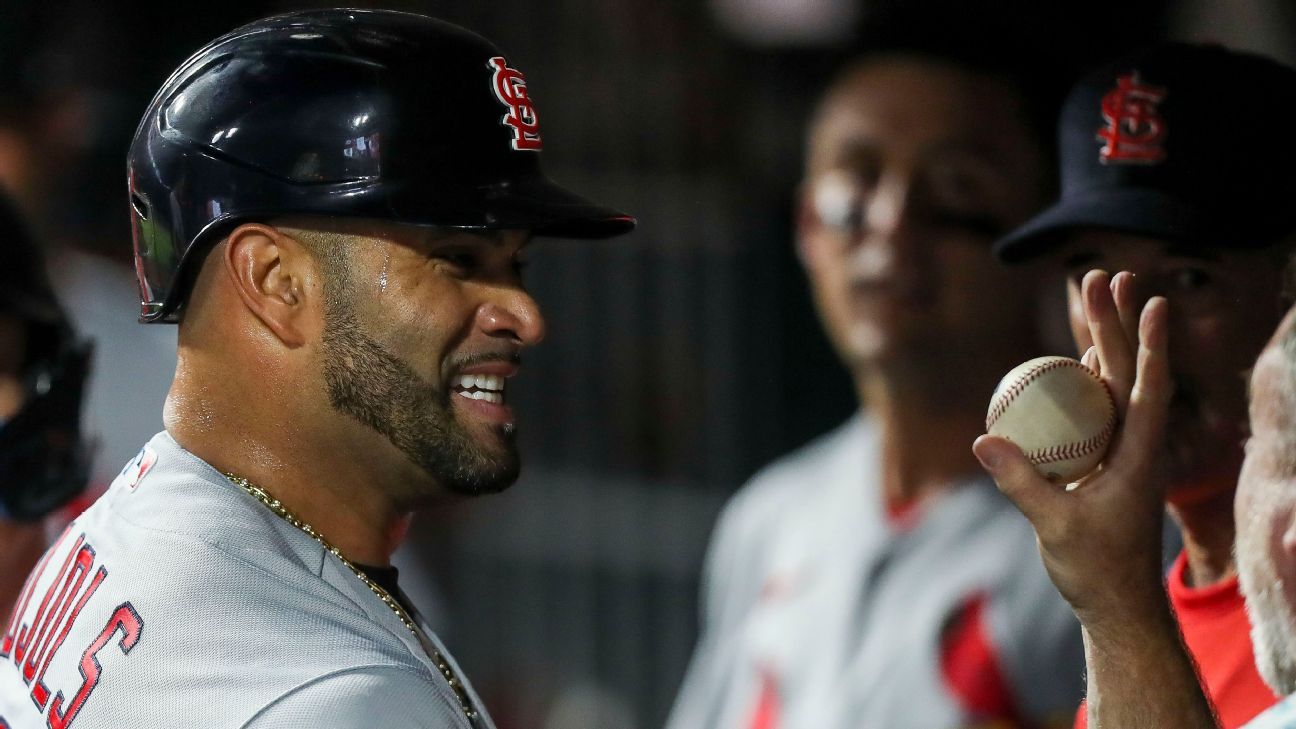 Pujols homers off record 450th different pitcher