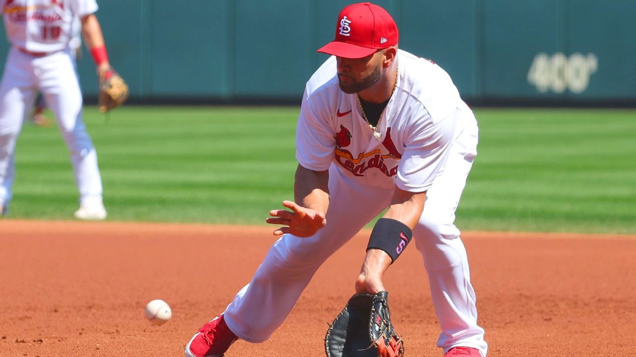 Pujols hitless in first game of DH in quest for 700