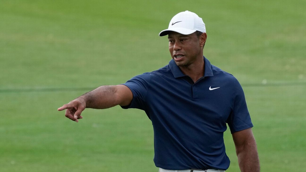 Tiger Woods participates in a pro-am at Hero World Challenge, completing 9 holes.